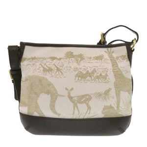 美品 ハンティングワールド キャンバス/レザー ブラウン ショルダーバッグ 1665【中古】HUNTING WORLD