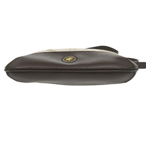 美品 ハンティングワールド キャンバス/レザー ブラウン ショルダーバッグ 1665【中古】HUNTING WORLD