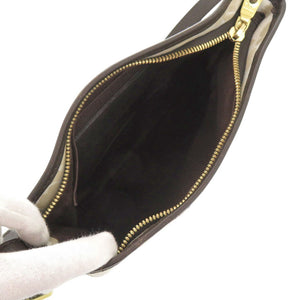 美品 ハンティングワールド キャンバス/レザー ブラウン ショルダーバッグ 1665【中古】HUNTING WORLD