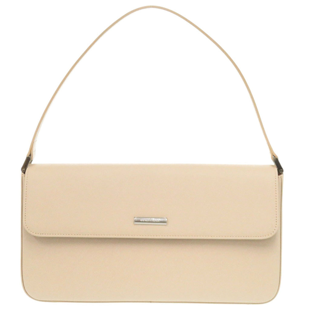 新品同様 バーバリー ロゴプレート レザー ベージュ ハンドバッグ 1672【中古】BURBERRY