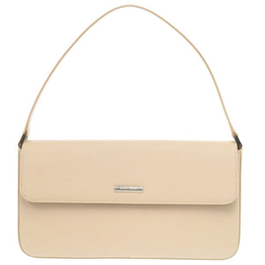 新品同様 バーバリー ロゴプレート レザー ベージュ ハンドバッグ 1672【中古】BURBERRY