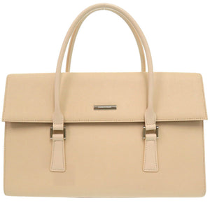 美品 バーバリー ロゴ レザー ベージュ ハンドバッグ 1674【中古】BURBERRY