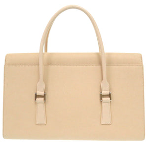 美品 バーバリー ロゴ レザー ベージュ ハンドバッグ 1674【中古】BURBERRY