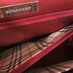 美品 バーバリー ロゴ レザー ベージュ ハンドバッグ 1674【中古】BURBERRY