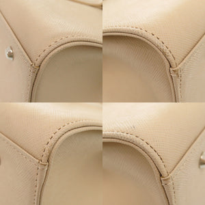 美品 バーバリー ロゴ レザー ベージュ ハンドバッグ 1674【中古】BURBERRY