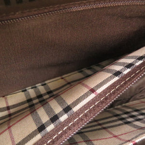 美品 バーバリー ヴィンテージ ロゴ 20230824 レザー ブラウン ハンドバッグ 茶 1675【中古】BURBERRY