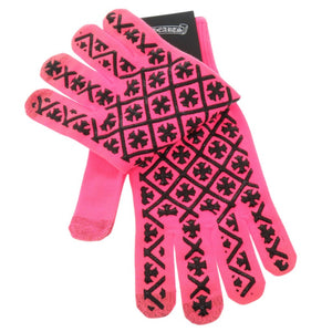 未使用品 クロムハーツ WORK GLOVES ロゴ ナイロン ポリエステル ポリウレタン ピンク 手袋 グローブ 1680【中古】CHROME HEARTS メンズ