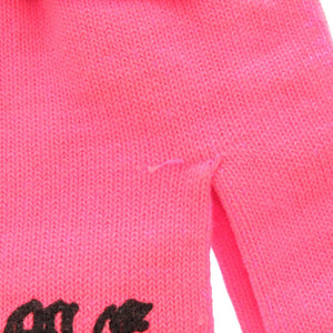 未使用品 クロムハーツ WORK GLOVES ロゴ ナイロン ポリエステル ポリウレタン ピンク 手袋 グローブ 1680【中古】CHROME HEARTS メンズ