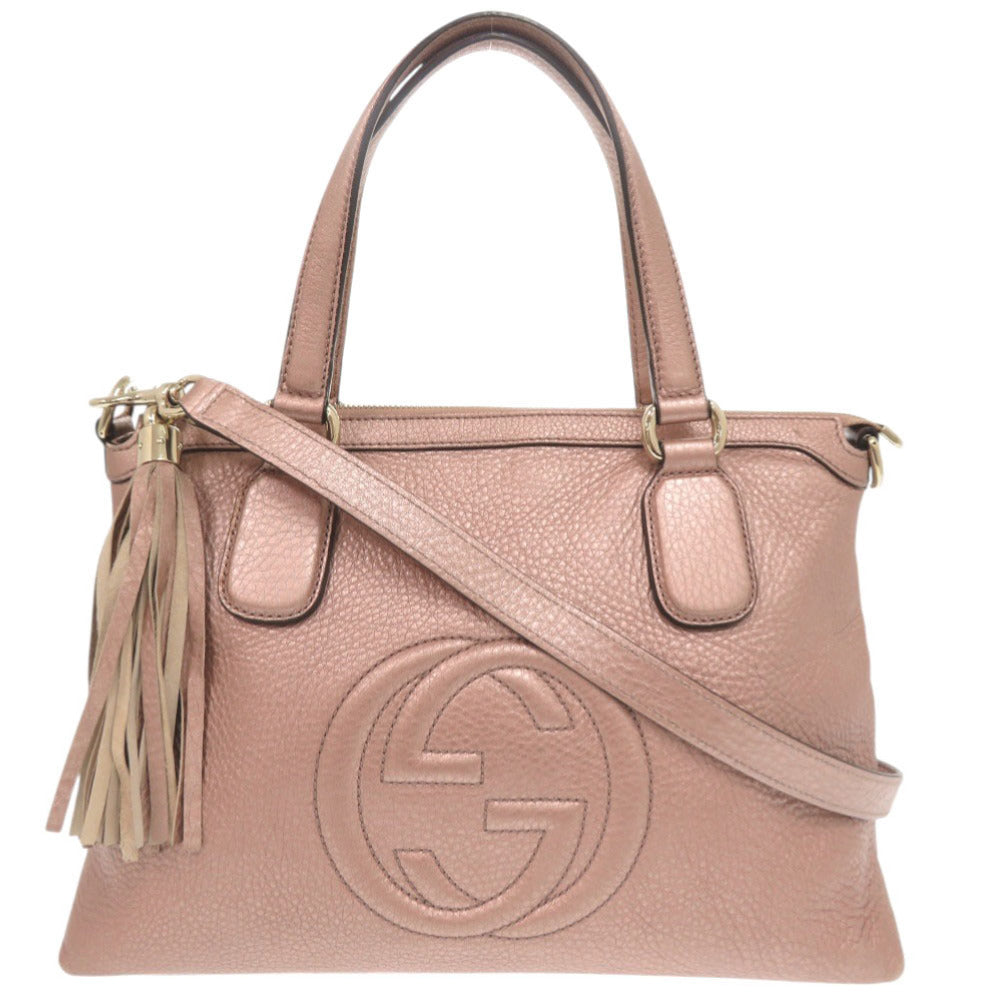 グッチ ソーホー 308362 レザー ピンク 2WAY ハンドバッグ ショルダーバッグ 1692【中古】GUCCI