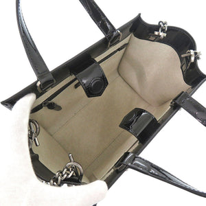 新品同様 ジミーチュウ VARENNE ヴァレンヌ スモール エナメル ブラック ハンドバッグ 黒 1699【中古】JIMMY CHOO