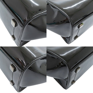 新品同様 ジミーチュウ VARENNE ヴァレンヌ スモール エナメル ブラック ハンドバッグ 黒 1699【中古】JIMMY CHOO