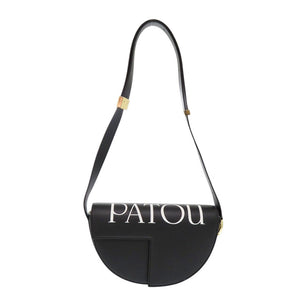 美品 パトゥ カーフレザー ブラック ショルダーバッグ 黒 1702【中古】PATOU