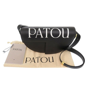 美品 パトゥ カーフレザー ブラック ショルダーバッグ 黒 1702【中古】PATOU