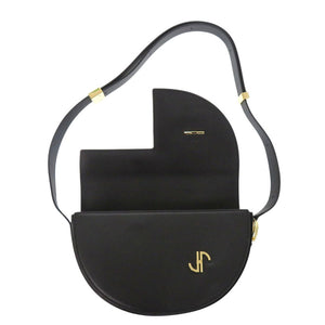 美品 パトゥ カーフレザー ブラック ショルダーバッグ 黒 1702【中古】PATOU