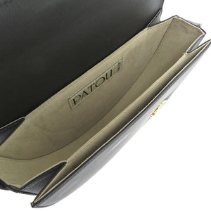 美品 パトゥ カーフレザー ブラック ショルダーバッグ 黒 1702【中古】PATOU