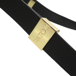 美品 パトゥ カーフレザー ブラック ショルダーバッグ 黒 1702【中古】PATOU