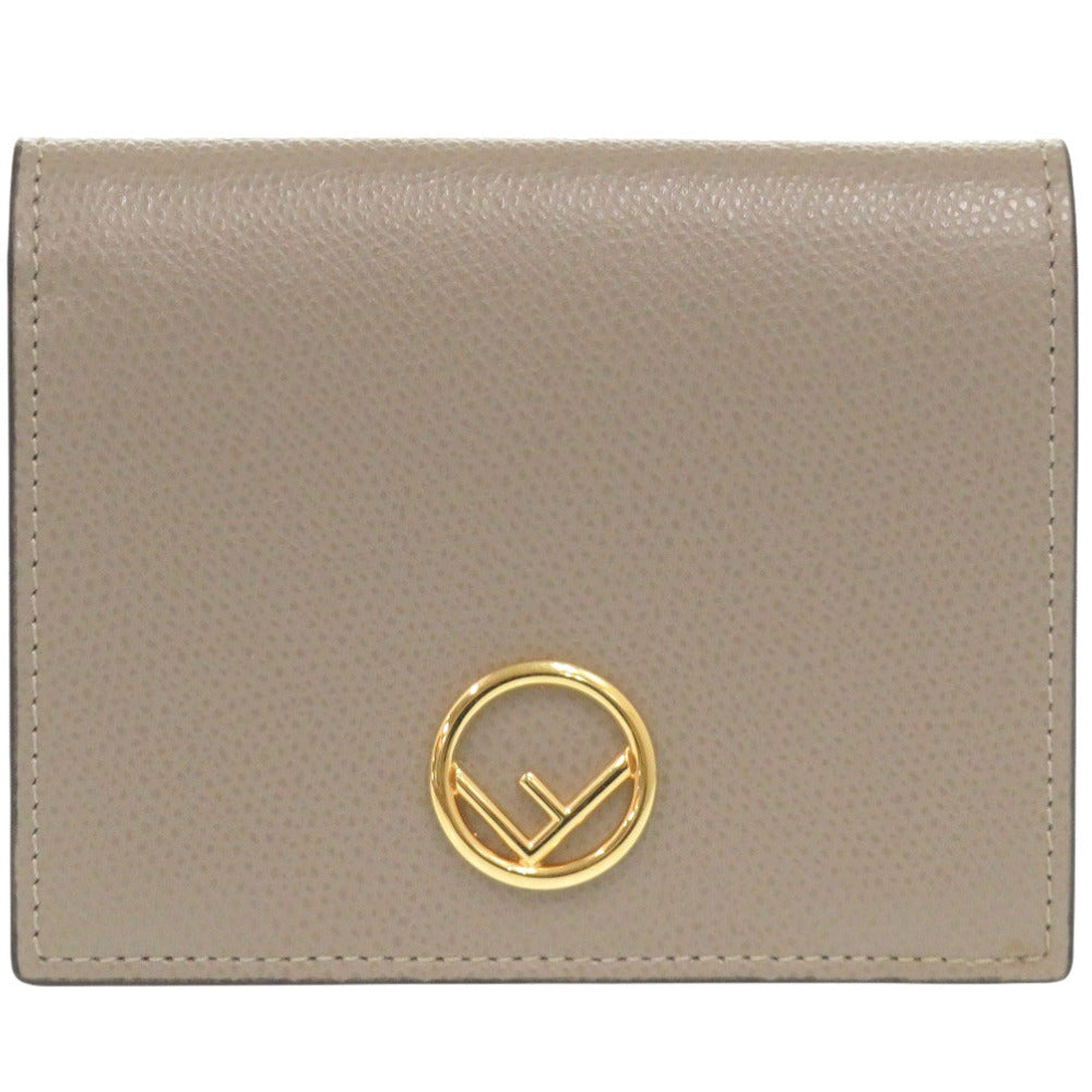 新品同様 フェンディ エフイズフェンディ 8M0387 レザー ベージュ 二つ折り財布 1711【中古】FENDI
