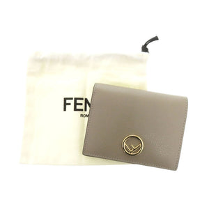 新品同様 フェンディ エフイズフェンディ 8M0387 クルーズレザー ベージュ 二つ折り財布 1712【中古】FENDI