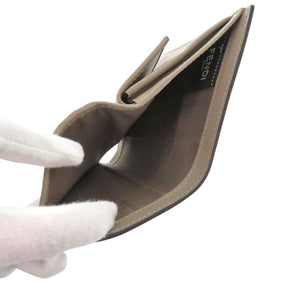 新品同様 フェンディ エフイズフェンディ 8M0387 クルーズレザー ベージュ 二つ折り財布 1712【中古】FENDI