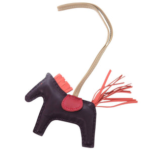 美品 エルメス ロデオPM アニョーミロ レザン フラミンゴ ルージュヴィフ A刻印(2017年製) バッグチャーム 1716【中古】HERMES