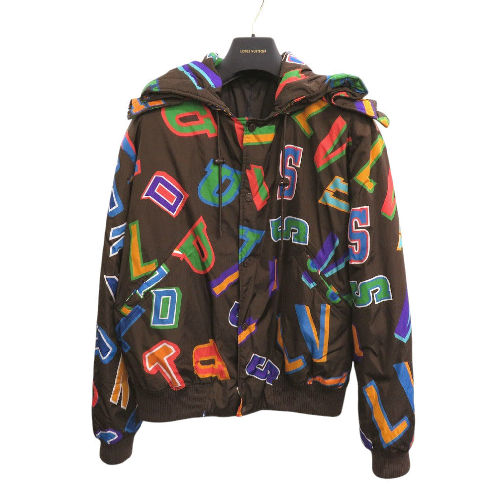 新品同様 ルイ ヴィトン × NBA 21AW レターナイロン ブルゾン RM212M ジャケット ブラウン サイズ48 LV 1720【中古】LOUIS VUITTON
