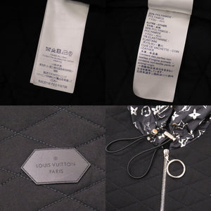 美品 ルイ ヴィトン キルテッド ジップアップ フーディー 1A84CG コットン ナイロン ブラック アウター ジャケット LV 1721【中古】LOUIS VUITTON