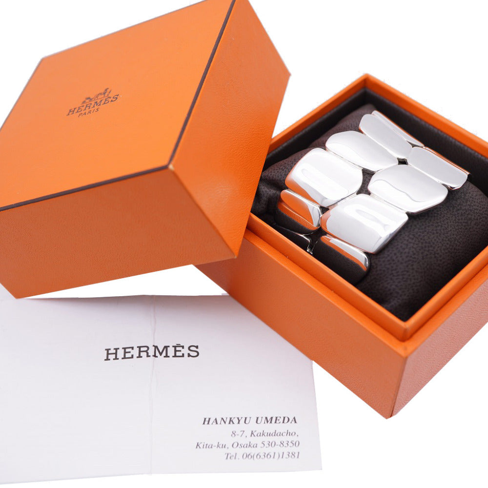 美品 エルメス ニロティカス エクラ シルバー 925 バングル ブレスレット アクセサリー 1724【中古】HERMES レディース