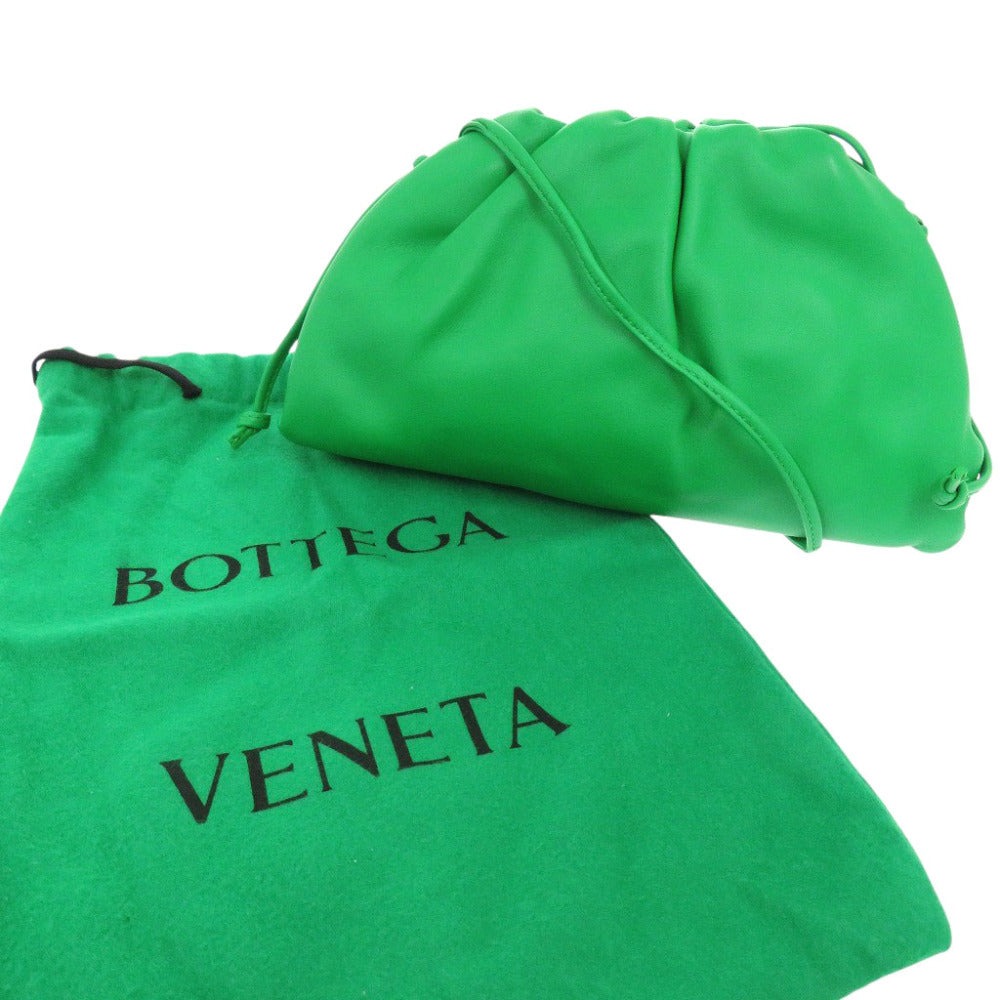 新品同様 ボッテガヴェネタ ミニ ザ ポーチ がま口 585852 レザー パラキートグリーン ショルダーバッグ 1726【中古】BOTTEGAVENETA