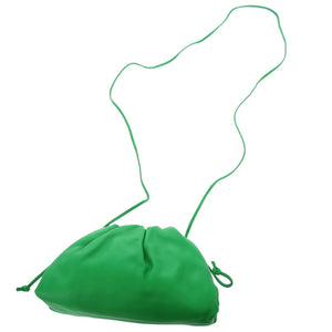 新品同様 ボッテガヴェネタ ミニ ザ ポーチ がま口 585852 レザー パラキートグリーン ショルダーバッグ 1726【中古】BOTTEGAVENETA