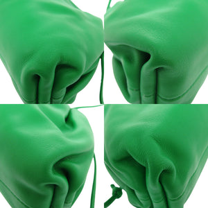 新品同様 ボッテガヴェネタ ミニ ザ ポーチ がま口 585852 レザー パラキートグリーン ショルダーバッグ 1726【中古】BOTTEGAVENETA