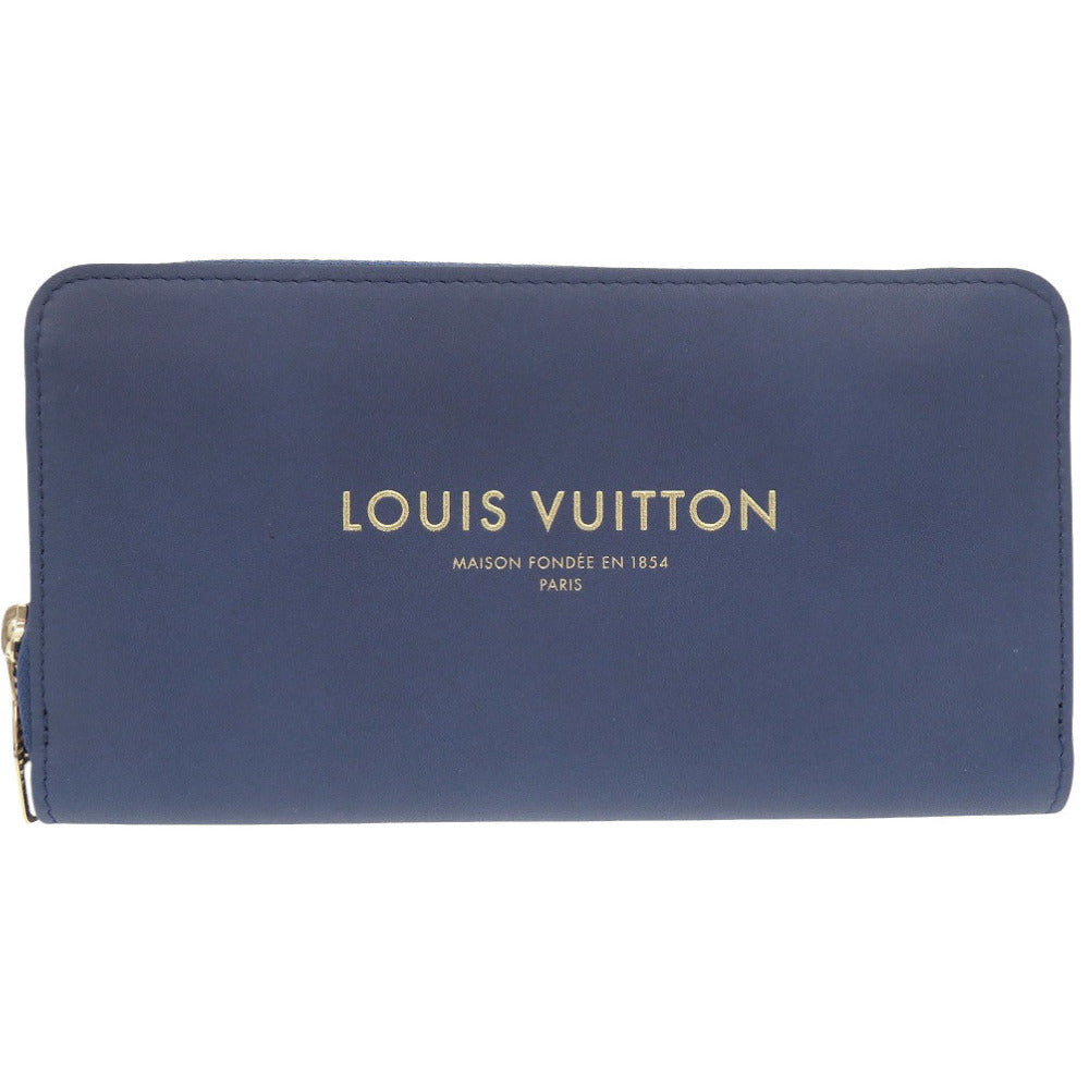 新品同様 ルイ ヴィトン ジッピーウォレット フライトバッグパナーム M58044 レザー ブルー 長財布 青 LV 1737【中古】LOUIS VUITTON