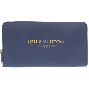 新品同様 ルイ ヴィトン ジッピーウォレット フライトバッグパナーム M58044 レザー ブルー 長財布 青 LV 1737【中古】LOUIS VUITTON