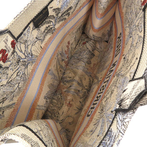 美品 クリスチャンディオール ブックトート ラージ キャンバス ベージュ トートバッグ 1742【中古】Christian Dior