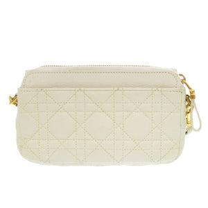 美品 クリスチャンディオール カロ カナージュ S5125UWHC レザー ホワイト ショルダーバッグ 1749【中古】Christian Dior