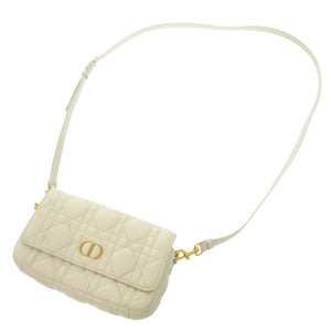 美品 クリスチャンディオール カロ カナージュ S5125UWHC レザー ホワイト ショルダーバッグ 1749【中古】Christian Dior