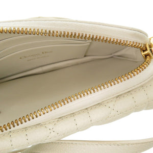 美品 クリスチャンディオール カロ カナージュ S5125UWHC レザー ホワイト ショルダーバッグ 1749【中古】Christian Dior