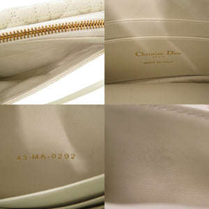 美品 クリスチャンディオール カロ カナージュ S5125UWHC レザー ホワイト ショルダーバッグ 1749【中古】Christian Dior