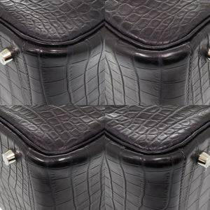 新品同様 エルメス リンディ26 ニロティカスマット プルノワール シルバー金具 T刻印 ハンドバッグ 紫 1753 【中古】 HERMES