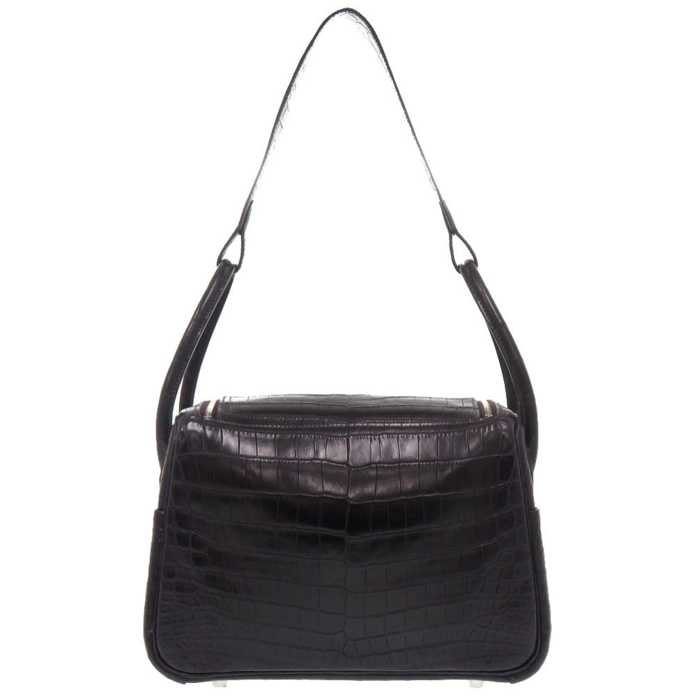 新品同様 エルメス リンディ26 ニロティカスマット プルノワール シルバー金具 T刻印 ハンドバッグ 紫 1753 【中古】 HERMES