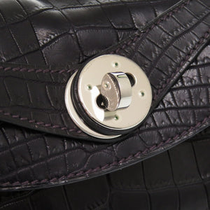 新品同様 エルメス リンディ26 ニロティカスマット プルノワール シルバー金具 T刻印 ハンドバッグ 紫 1753 【中古】 HERMES