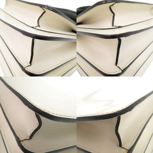 マルニ 2WAY トランク レザー カーキ/ホワイト ショルダーバッグ 1761【中古】MARNI