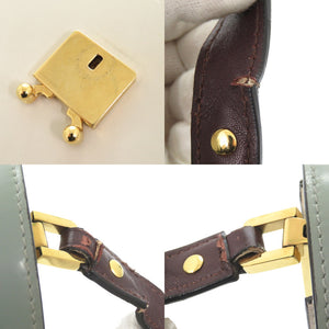 マルニ 2WAY トランク レザー カーキ/ホワイト ショルダーバッグ 1761【中古】MARNI