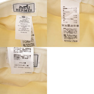 美品 エルメス キャスケット コットン/シャンブレー ホワイト 帽子 白 1762【中古】HERMES