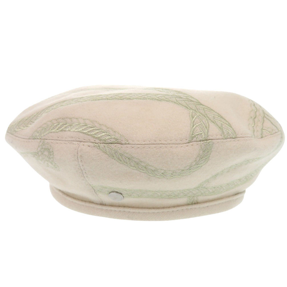 美品 エルメス ベレー帽 サントノーレ アン フィネス ウール ベージュ 帽子 1763【中古】HERMES