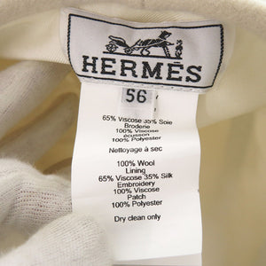 美品 エルメス ベレー帽 サントノーレ アン フィネス ウール ベージュ 帽子 1763【中古】HERMES