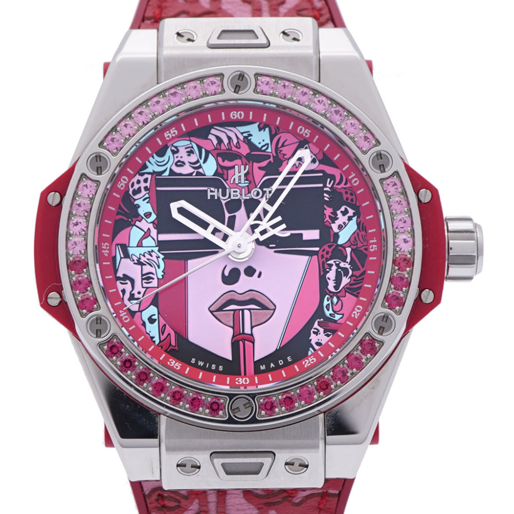新品同様 ウブロ ビッグバン ワンクリック マーク フェレーロ 世界限定50本 465.SX.1130.VR.1213.LIP19 自動巻き 腕時計 1778【中古】HUBLOT レディース
