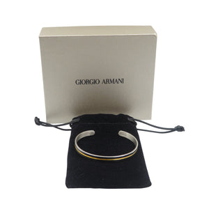美品 ジョルジオアルマーニ 53L201 2R201 シルバー925 シルバー ゴールド バングル 1815【中古】GIORGIO ARMANI