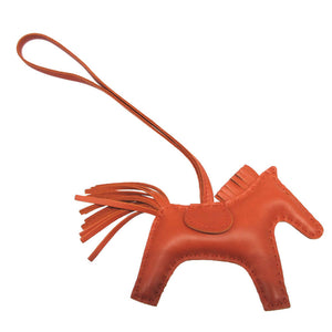 新品同様 エルメス ロデオチャームPM アニューミロ A刻印(2017年製) カーネリアン バッグチャーム キーホルダー 1825【中古】HERMES