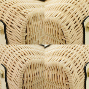 未使用品 ヴァレクストラ ミニ イジィデ ウィッカー レザー ストロー ベージュ ホワイト 2WAY ハンドバッグ 1830【中古】Valextra