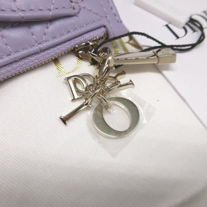 未使用 クリスチャンディオール レディディオール カナージュ ハート S0965ONHG ラムスキン パープル 紫 カードケース フラグメントケース 1833【中古】Christian Dior